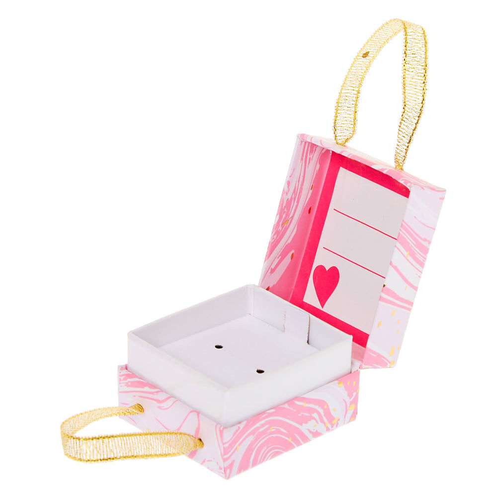 Petite boîte cadeau effet marbré Joyeux Anniversaire - Rose,
