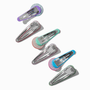 Glitter Happy Face Snap Hair Clips - 6 Pack,