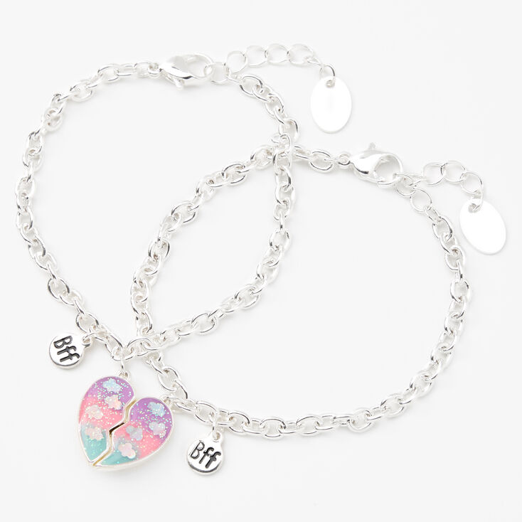 Best Friends Glow in the Dark Split Heart Charm Bracelets - 2 Pack