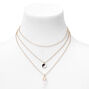 Gold-tone Yin Yang Multi Strand Chain Necklace,