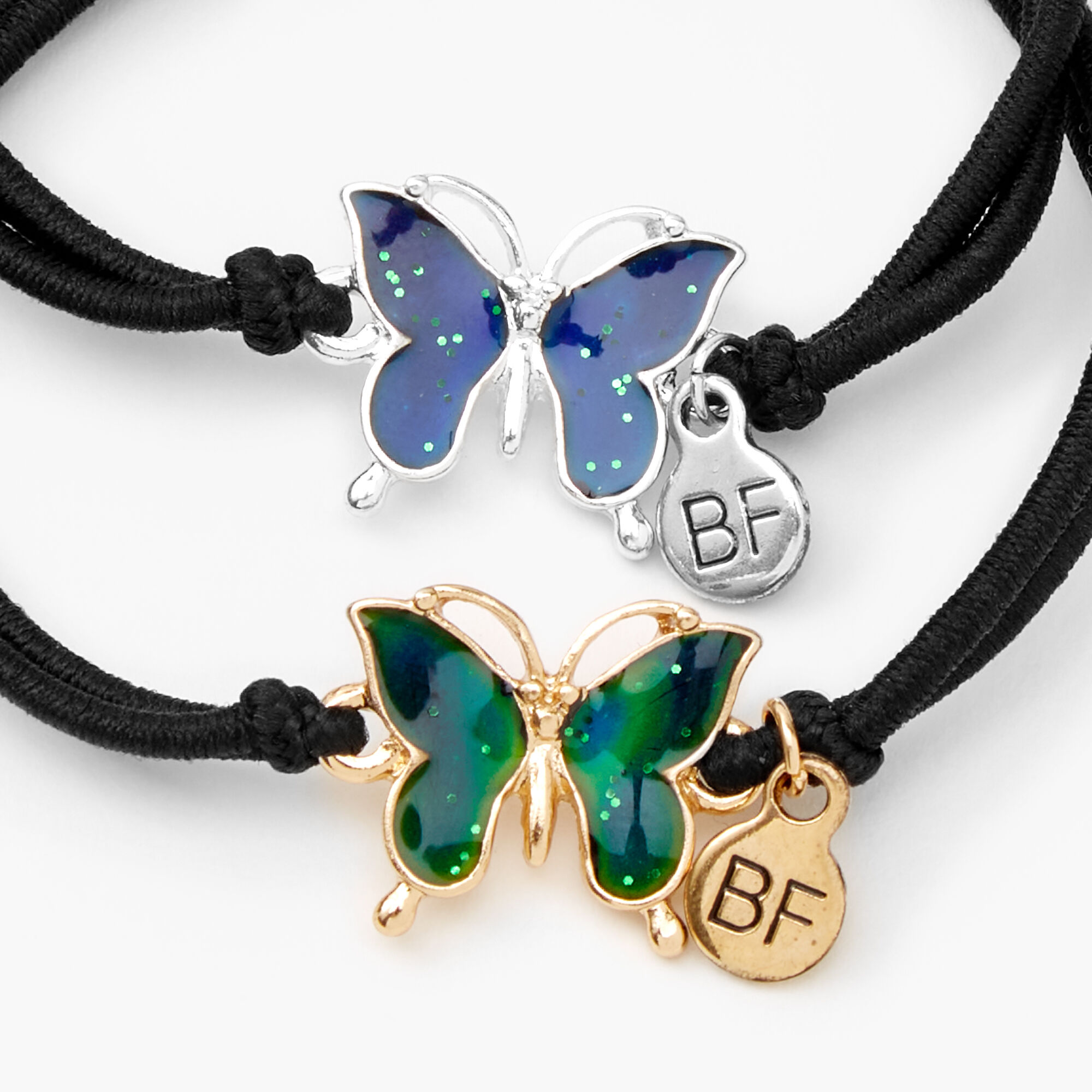 Best Friends Butterfly Mood Adjustable Cord Bracelets 2 Pack