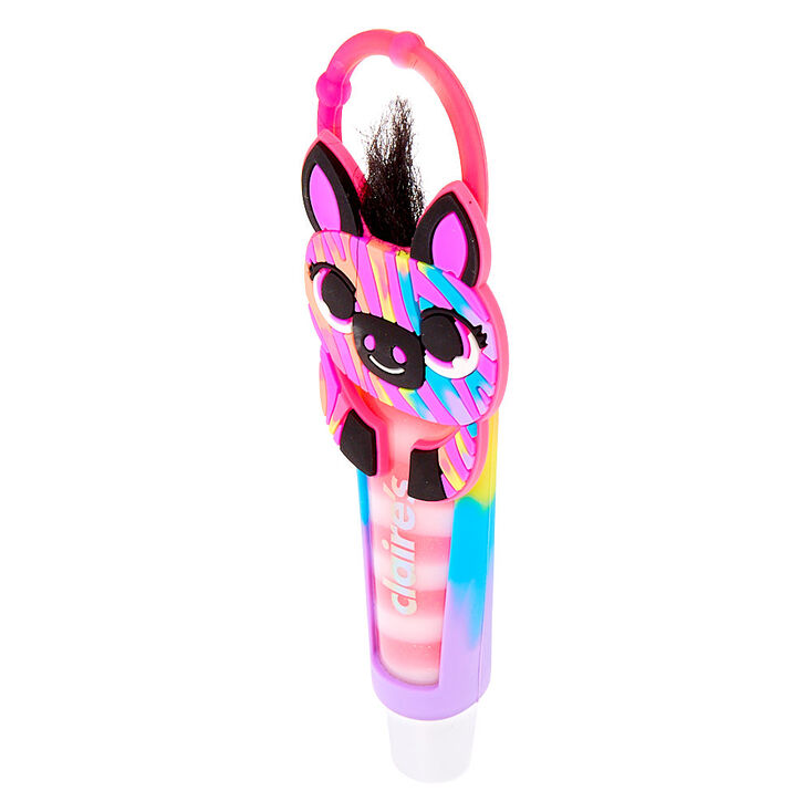 Rainbow Zebra Lip Gloss Tube - Watermelon,