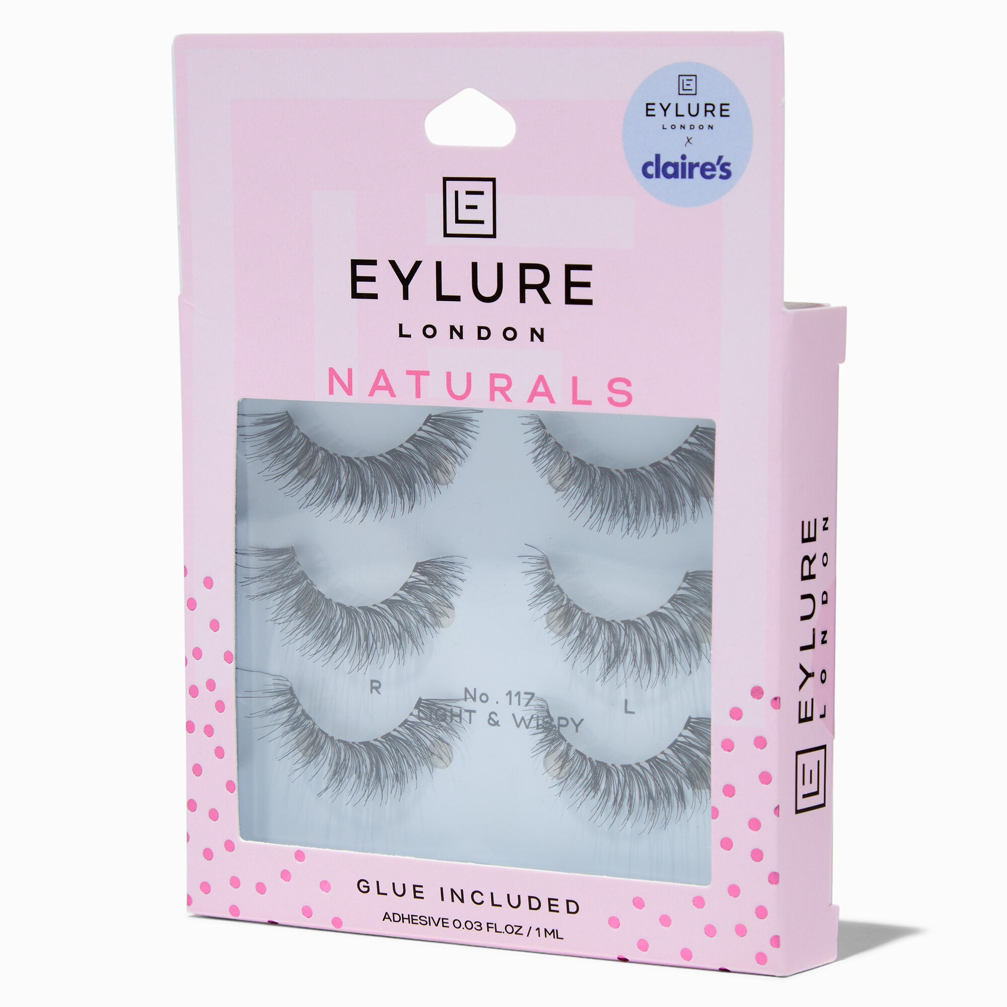 View Eylure Naturals Claires Exclusive No117 False Lashes 3 Pack information