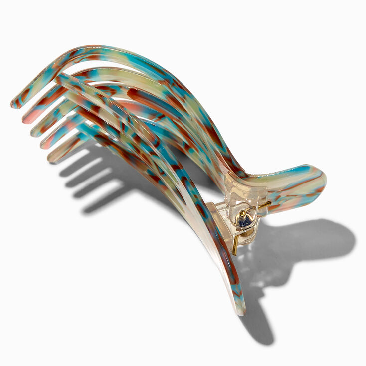 Brown &amp; Turquoise Swirl Yoga Hair Claw,