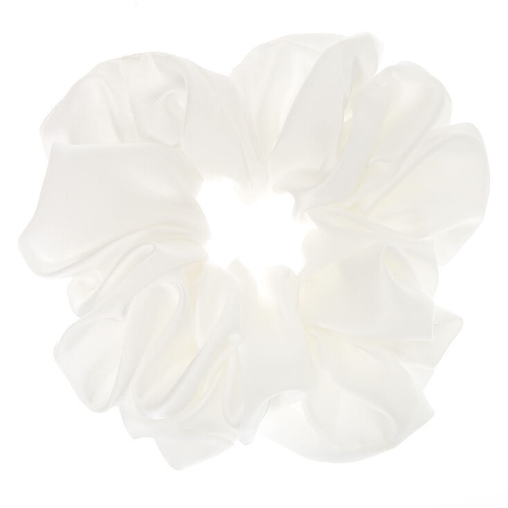 Claire's Chouchou géant satiné - Blanc