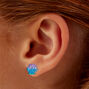 Purple Glitter Seashell Stud Earrings,