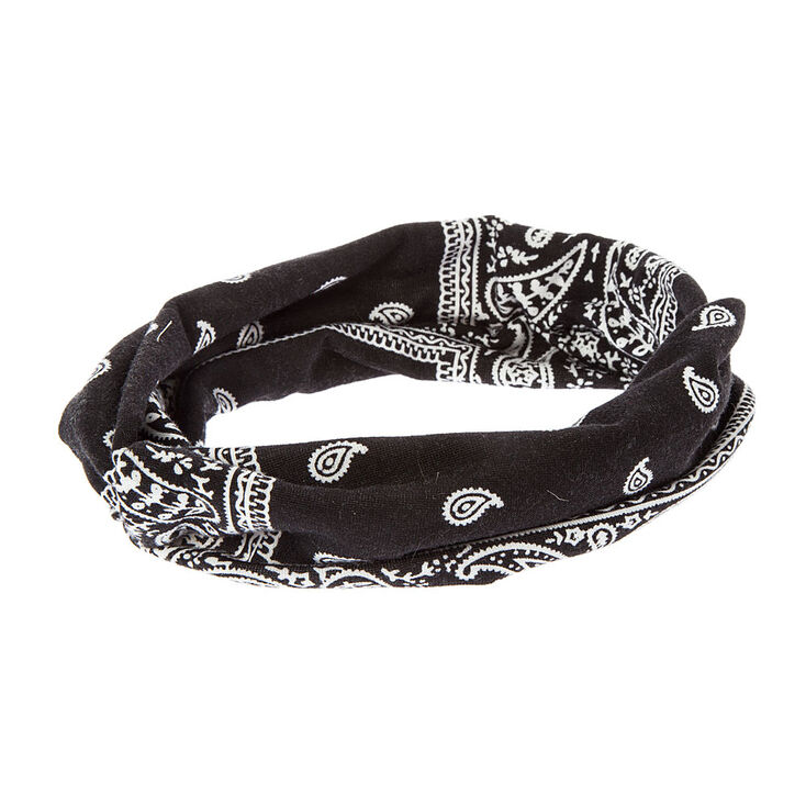 Bandana Twisted Headwrap - Black,