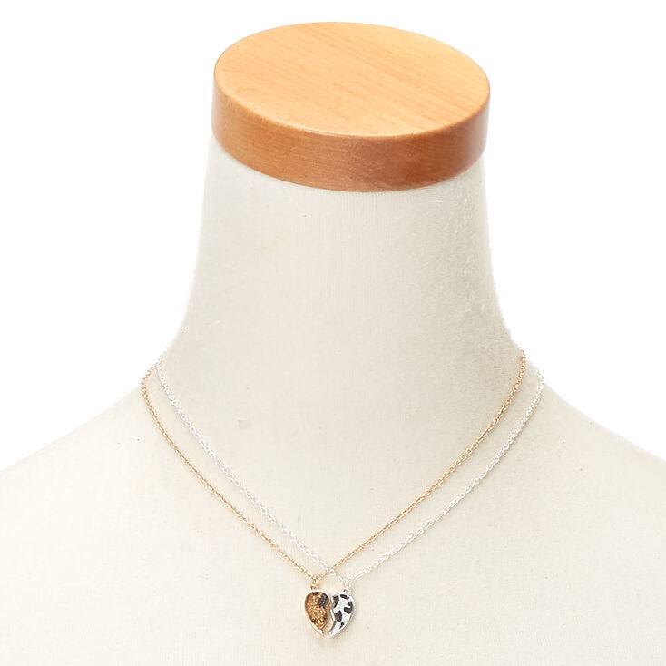 Mixed Metal Leopard Pendant Necklaces - 2 Pack,