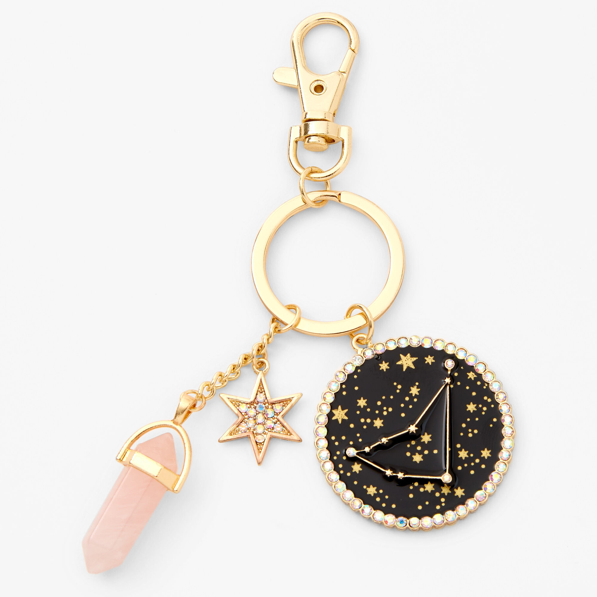 View Claires Mystical Gem Zodiac Keyring Capricorn Gold information