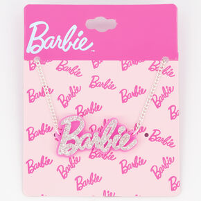 Collier &agrave; pendentif logo Barbie&trade; - Rose,