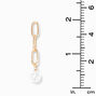 Pearl &amp; Gold-tone Chain 2&quot; Drop Earrings,