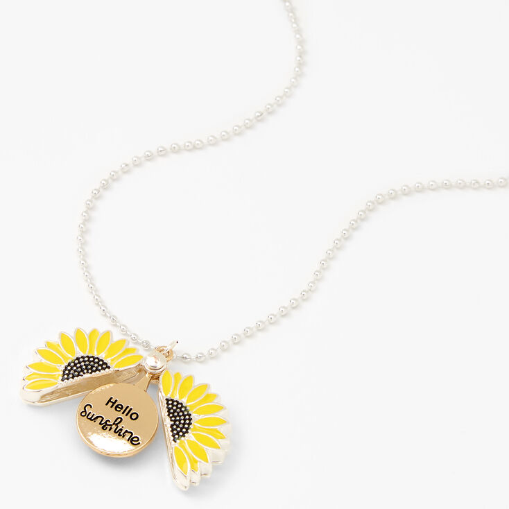 Hello Sunshine Sunflower Locket Necklace,