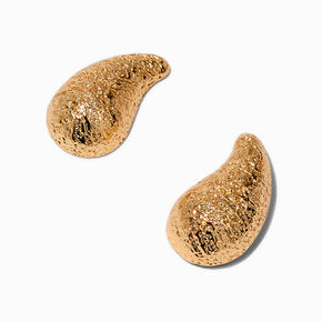 Pendantes 2,5&nbsp;cm haricot textur&eacute;es couleur dor&eacute;e,