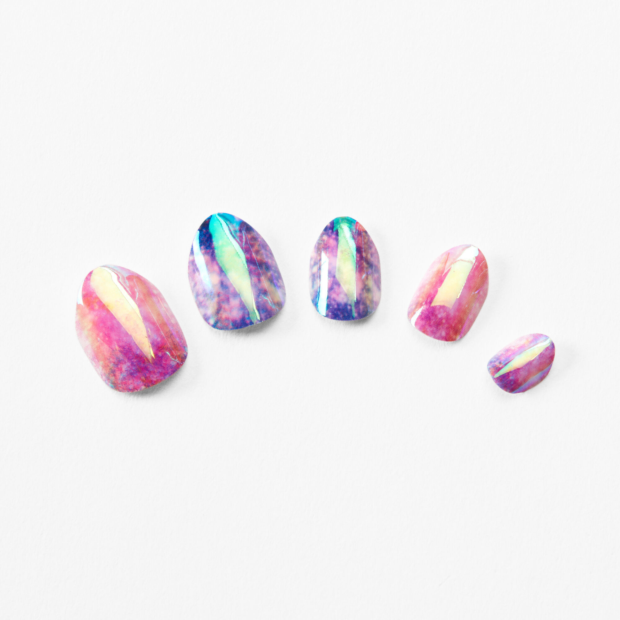 Purple Galaxy Stiletto Press On Faux Nail Set - 24 Pack,