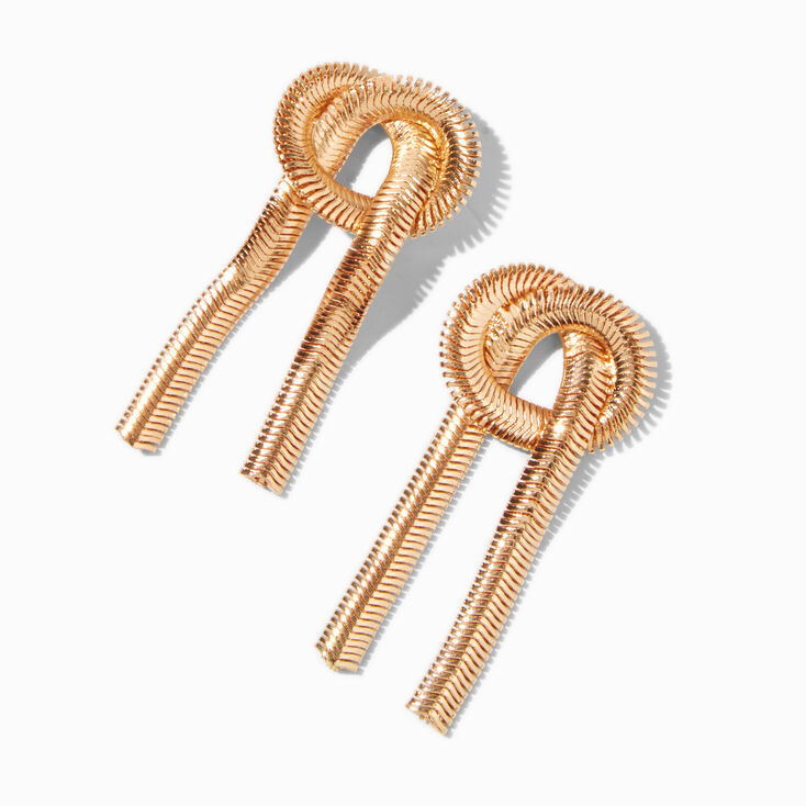 Pendantes 4&nbsp;cm serpent nou&eacute;es couleur dor&eacute;e,