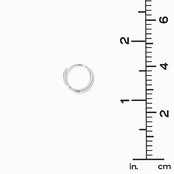 C LUXE by Claire&#39;s Sterling Silver 10mm Clicker Hoop Earrings,