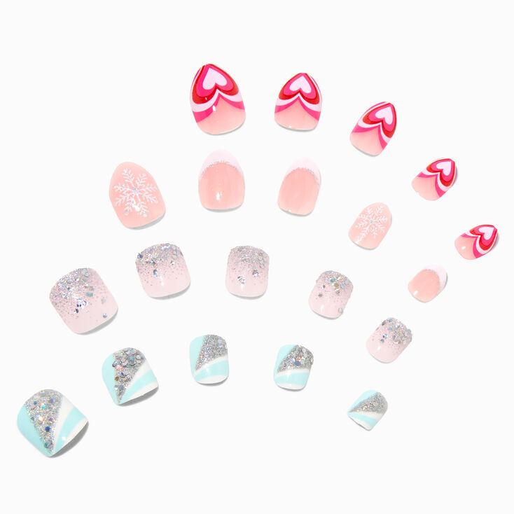Holiday Vegan Press On Faux Nail Set - 4 Pack,