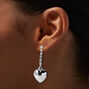 Silver-tone Puffy Heart 1.5&quot; Drop Earrings ,