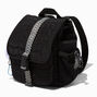 Sporty Chevron Black Mini Flap Backpack,