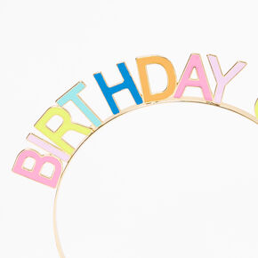 Birthday Girl Rainbow Headband - Gold,