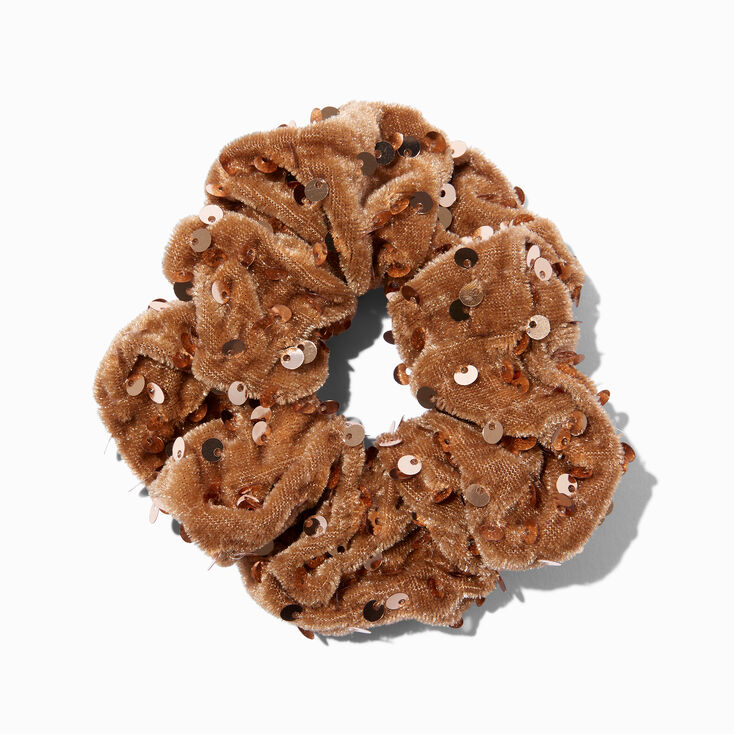 Bronze Sequin Hair Scrunchie,