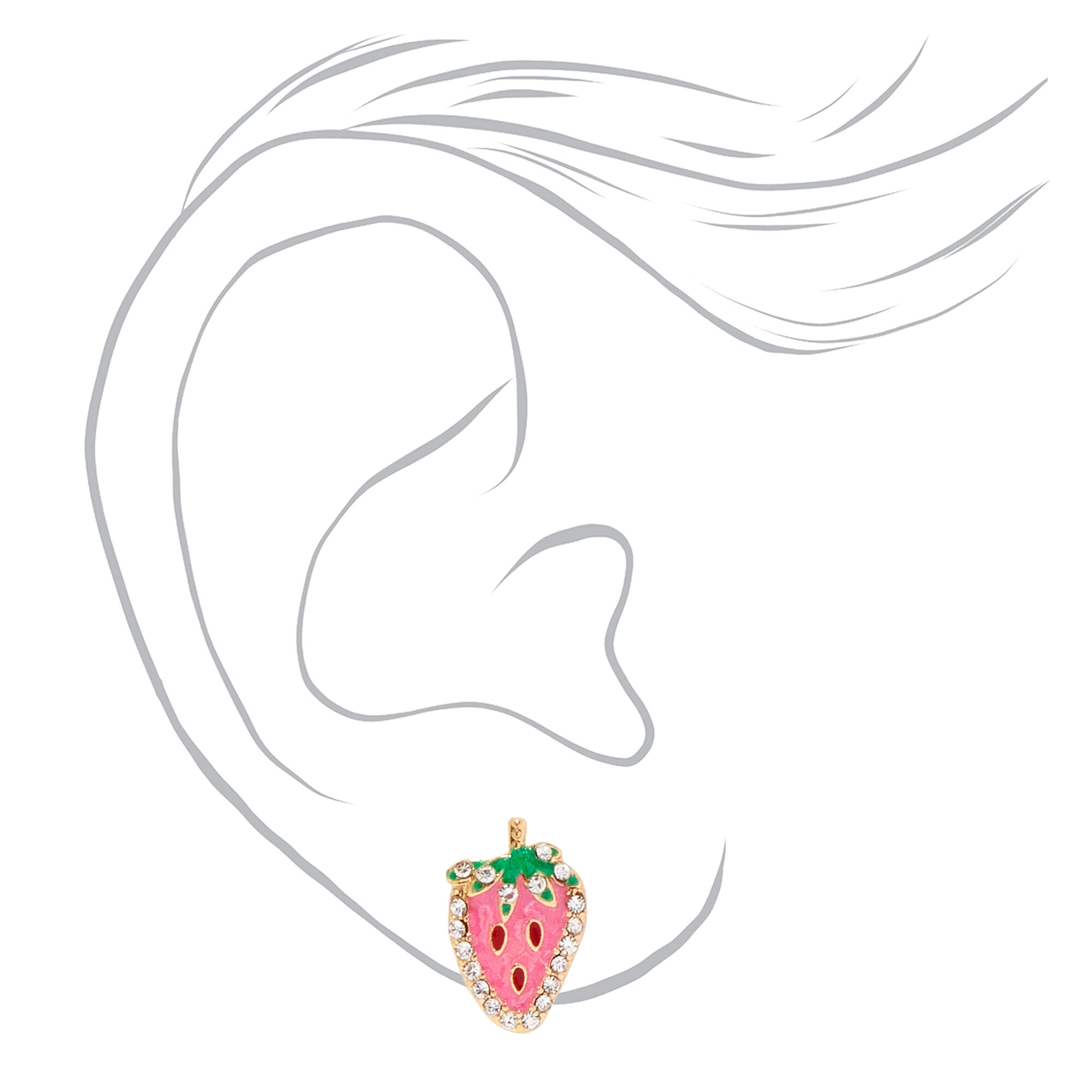 Embellished Strawberry Stud Earrings,