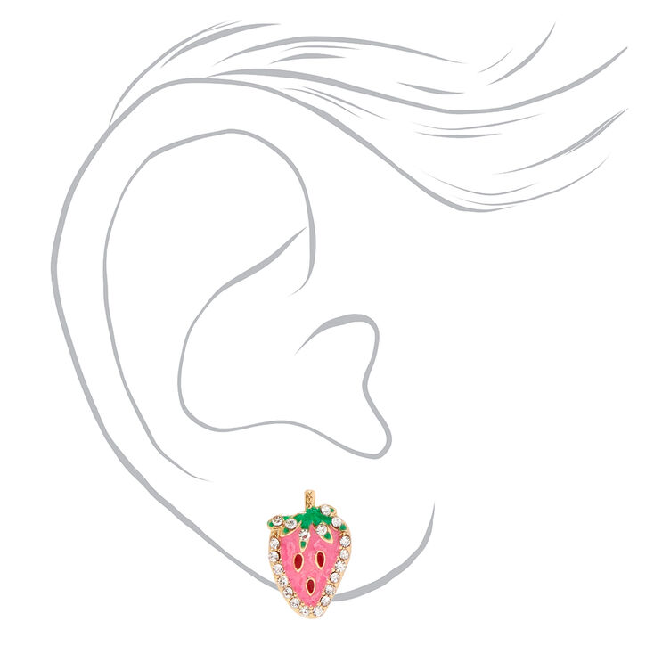 Embellished Strawberry Stud Earrings,