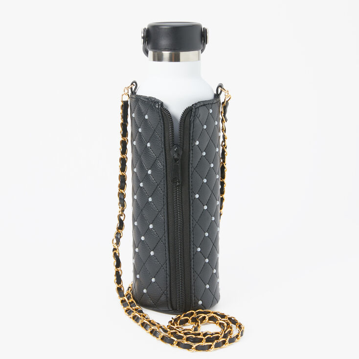 Quilted Water Bottle Holder - Black