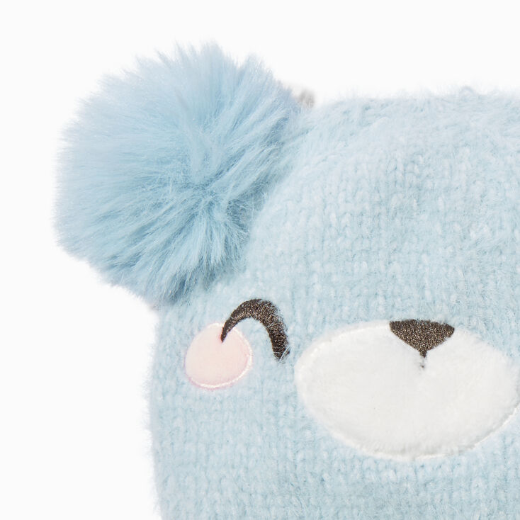 Claire&#39;s Club Blue Bear Knit Beanie Hat,