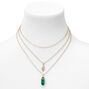 Gold-tone Mystical Gem &amp; Snake Metal Necklace - Green,