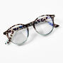 Solar Blue Light Reducing Retro Animal PrintClear Lens Frames - Black,