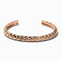 Bracelet manchette matelass&eacute; couleur dor&eacute; rose,