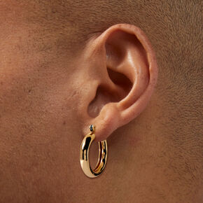 Gold 20MM Tube Hoop Earrings,