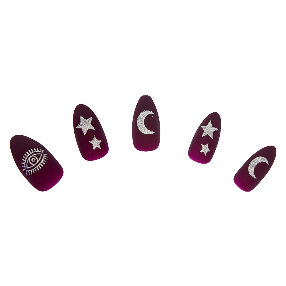 Matte Faux Nail Set - Purple, 24 Pack,