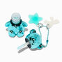 Blue Chrome Bear Lip Gloss Keyring,