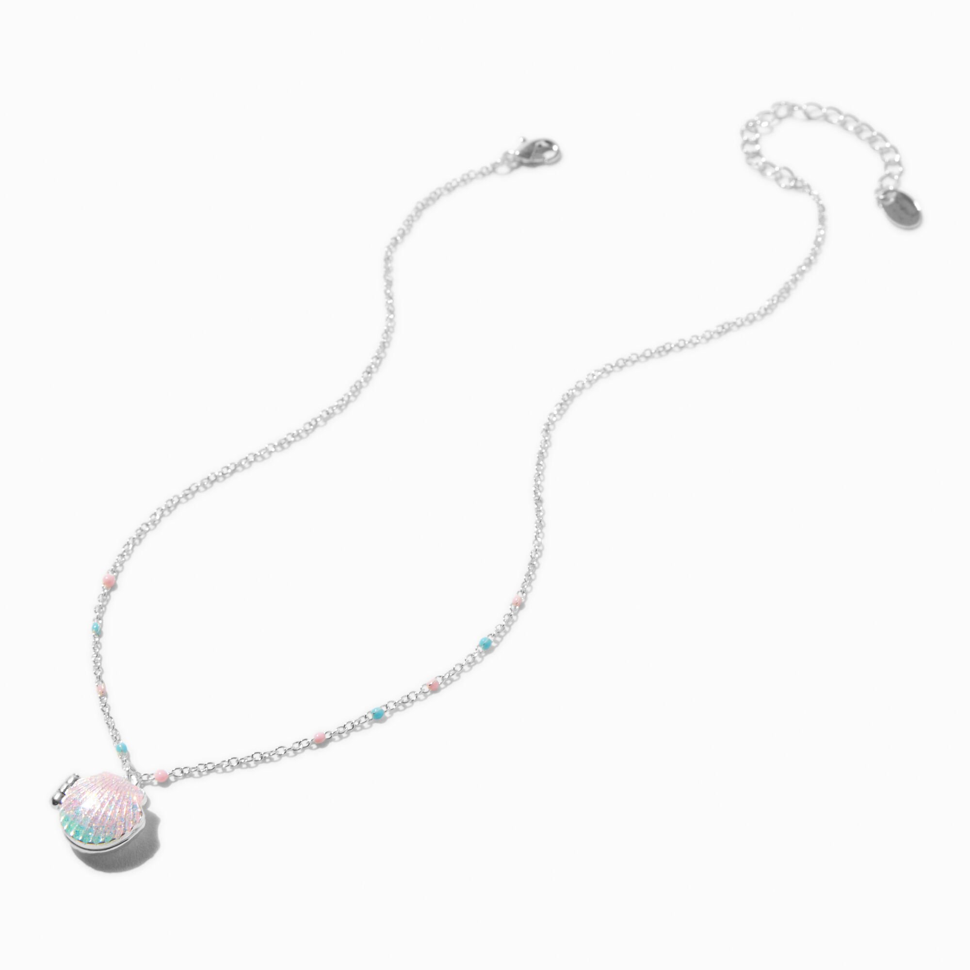 Seashell Locket Pendant Necklace,