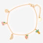 Gold Fruit Charm Chain Anklet,