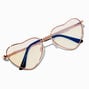 Solar Blue Light Reducing Rose Gold Clear Heart Lens Frames,