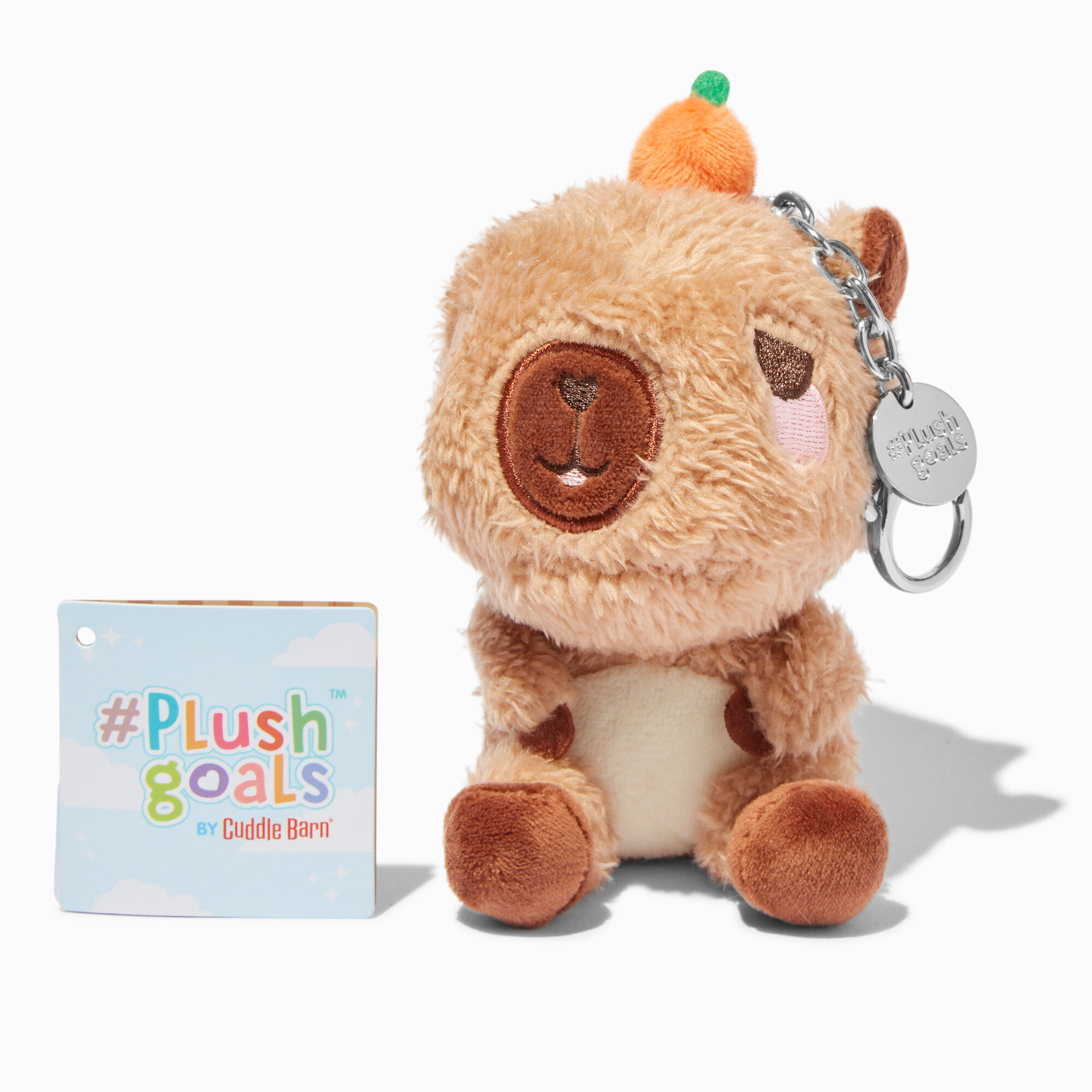 #Plush Goals by Cuddle Barn® 5'' Camden the Calm Capybara Plush Bag Clip,