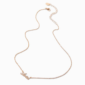 Gold-tone Script Zodiac Pendant Necklace - Aries,