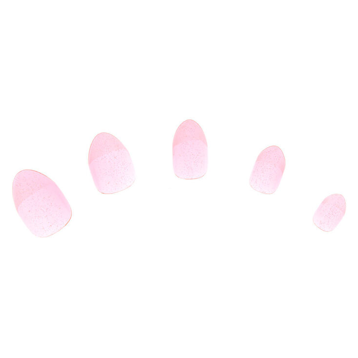 Jelly French Tip Press On Faux Nail Set - Pink, 24 Pack,