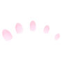 Jelly French Tip Press On Faux Nail Set - Pink, 24 Pack,