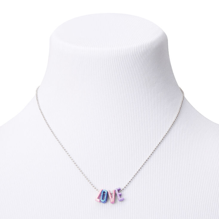 Love Rainbow Pendant Necklace,
