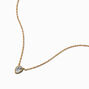 Gold-tone Cubic Zirconia Teardrop Pendant Necklace,