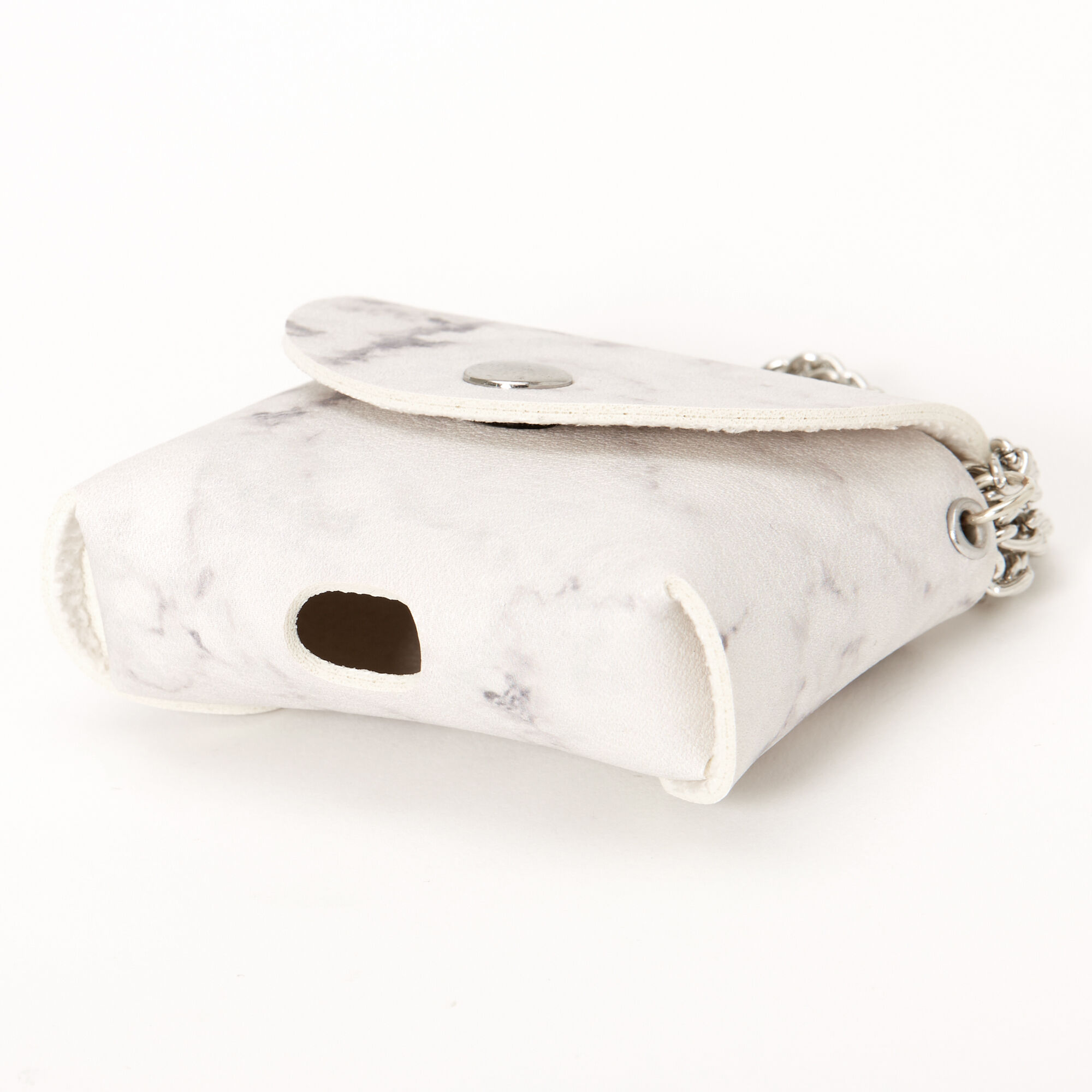 White Marble Mini Purse Earbud Case Cover - Compatible With Apple AirPods®,