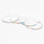 Claire&#39;s Club Glitter Rainbow Stone Bangle Bracelets - 4 Pack,