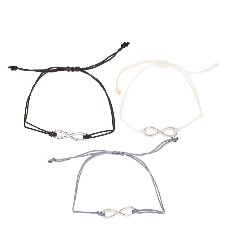 Lot de 3 bracelets de cordes d&#39;amiti&eacute; &agrave; l&#39;infini,