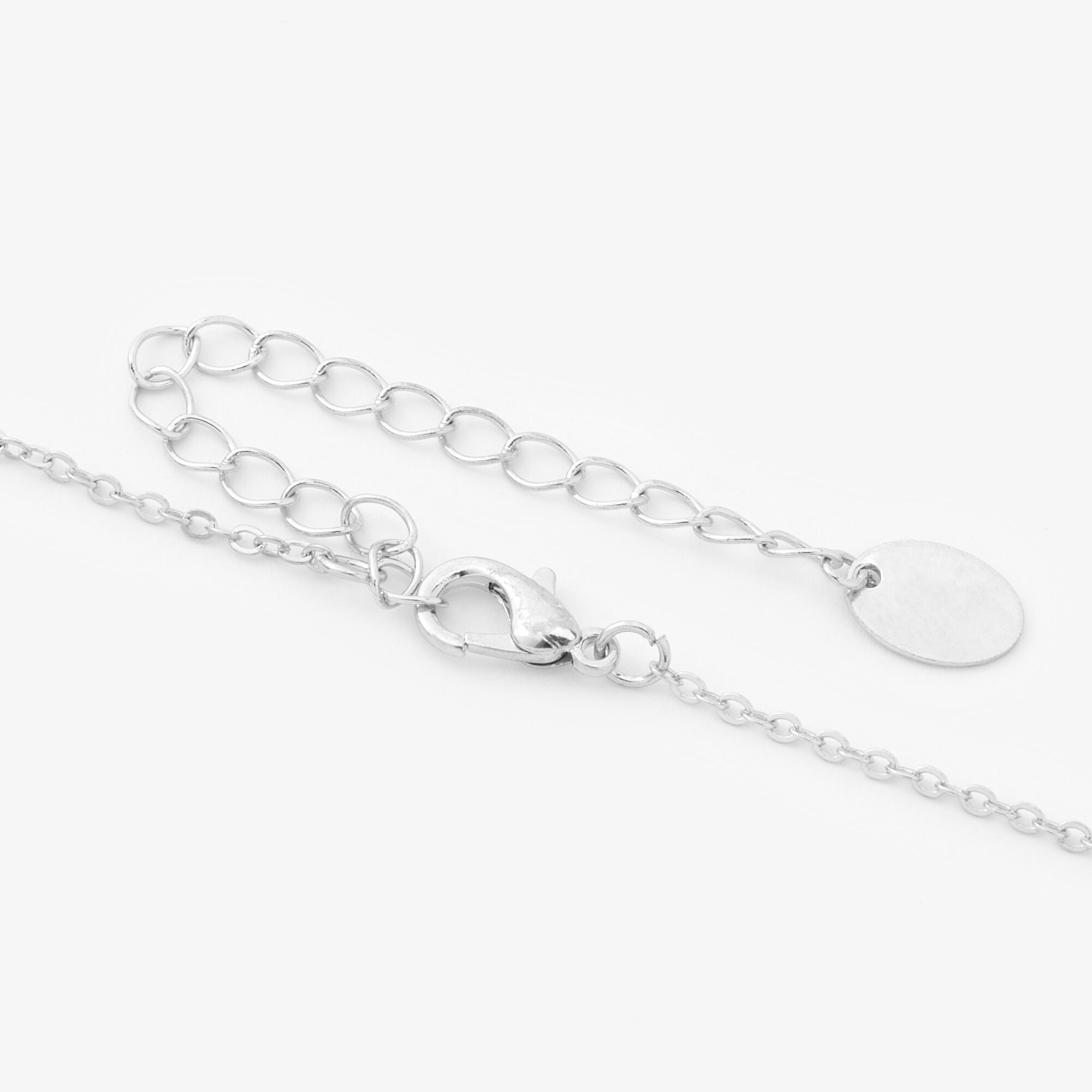 Silver Yin Yang 12" Beaded Necklace,