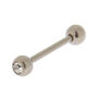 Titanium 14G Glass Stone Tongue Ring,