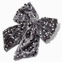 Silver Sequin Hair Bow Clip,